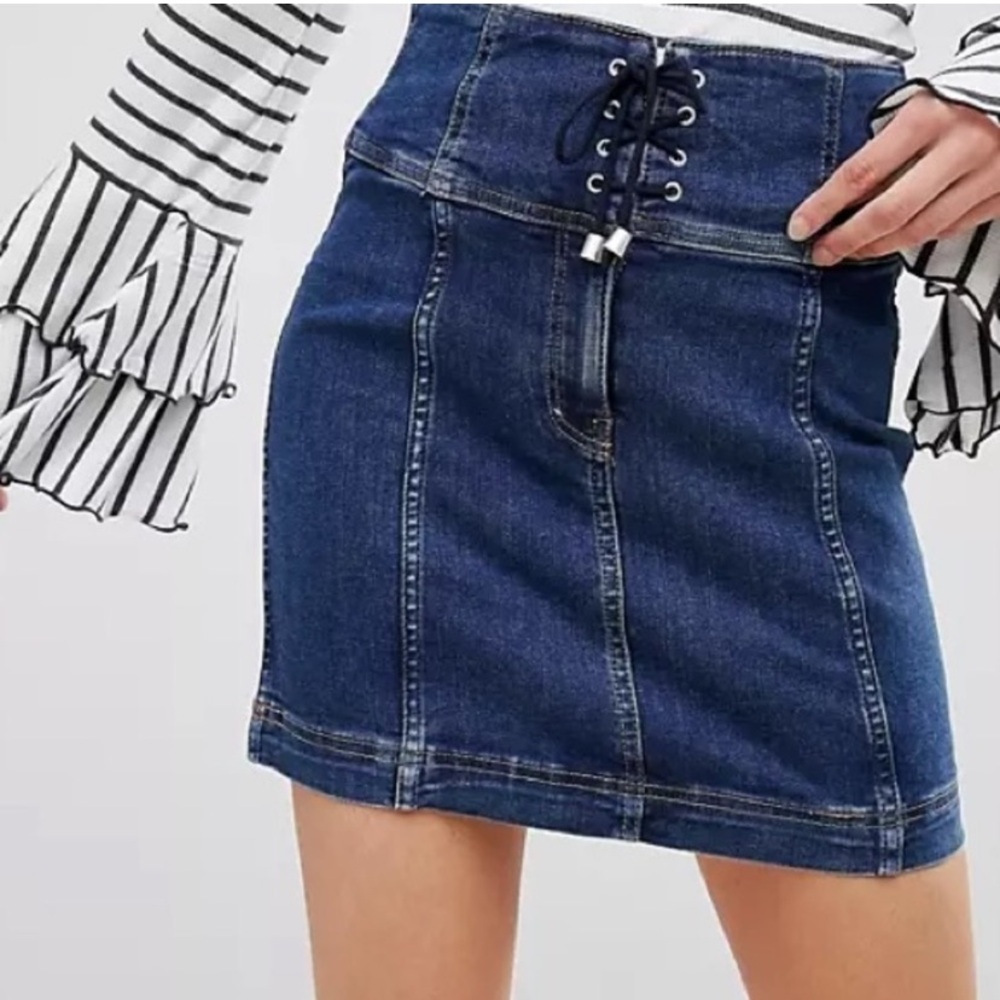 Free People denim skirt